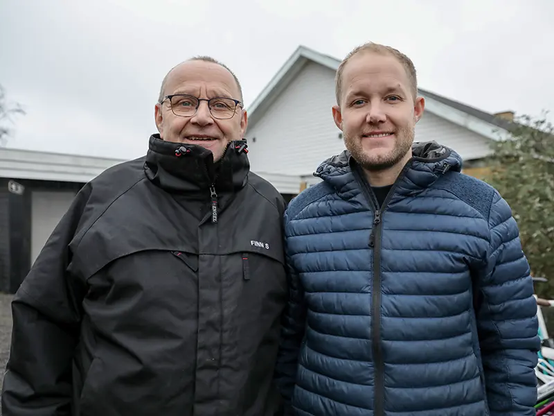Far og søn Finn Stenbye og Mikkel Corlin Stenbye  