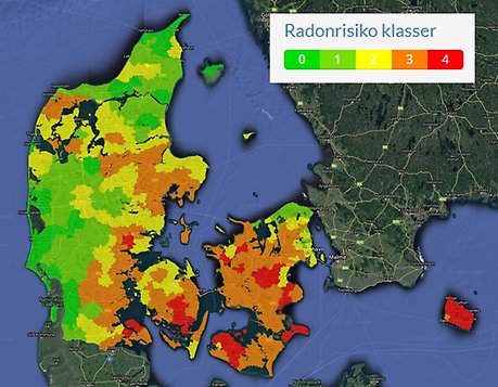 Radonrisiko - Danmarkskort 
